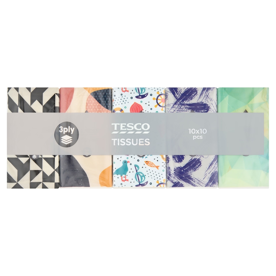 Tesco papír zsebkendő 3 rétegű 10 x 10 db