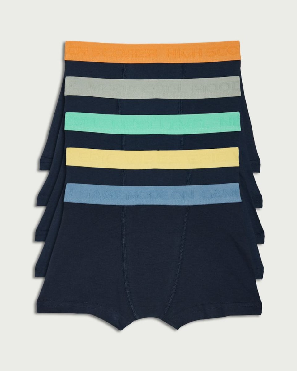 image 1 of F&F Boys 5-Pack Cotton Rich Boxer Shorts in Multi