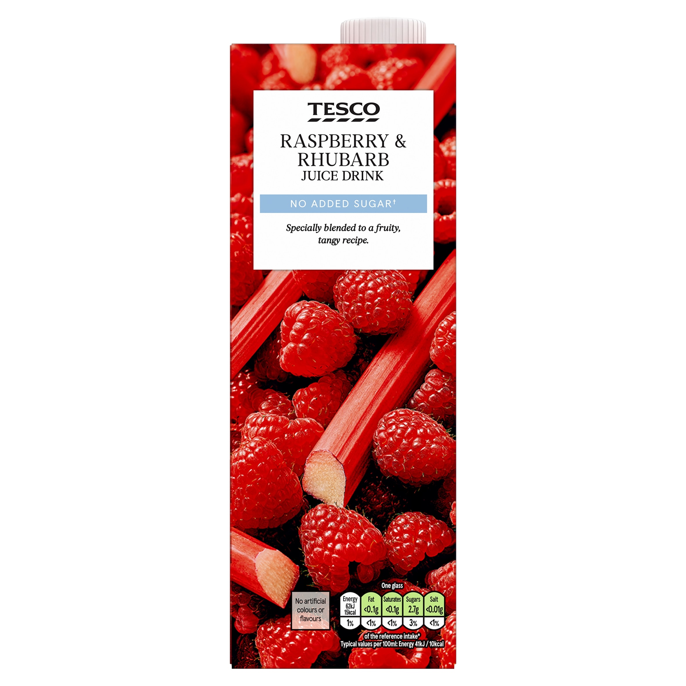 Tesco No Added Sugar Raspberry & Rhubarb Juice Drink 1L