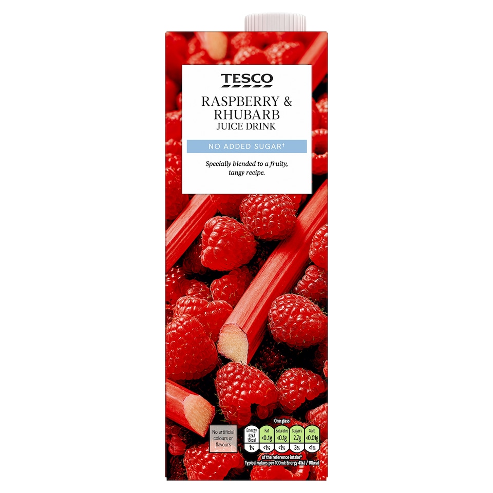 Tesco No Added Sugar Raspberry & Rhubarb Juice Drink 1L