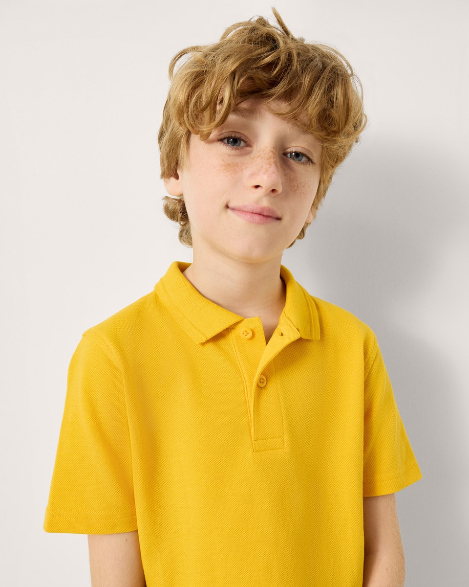 image 1 of F&F School Boys 3-Pack Pure Cotton Regular Fit Polo Shirts in Gold