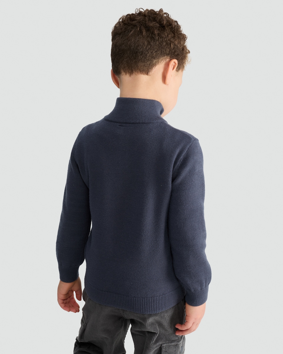 image 1 of F&F x Samantha Faiers Knitted Half Zip Jumper in Navy