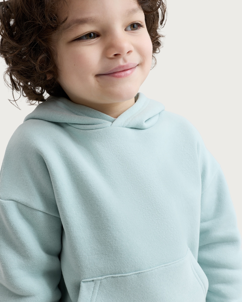 image 1 of F&F Boys Cotton Rich Kangaroo Pocket Hoodie in Mint