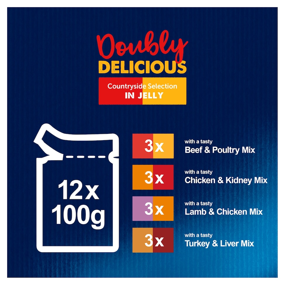 image 1 of Felix Doubly Delicious Cat Food Meaty Selection 12X100g