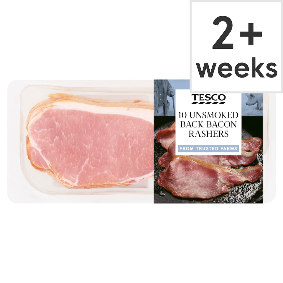 Tesco British Unsmoked Back Bacon Rashers 300g
