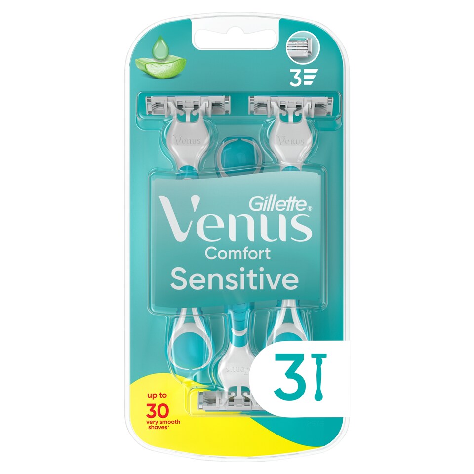 Venus Razor Pack Gillette Venus Comfort Sensitive Disposable Razors, Pack Of 3 - Tesco ...