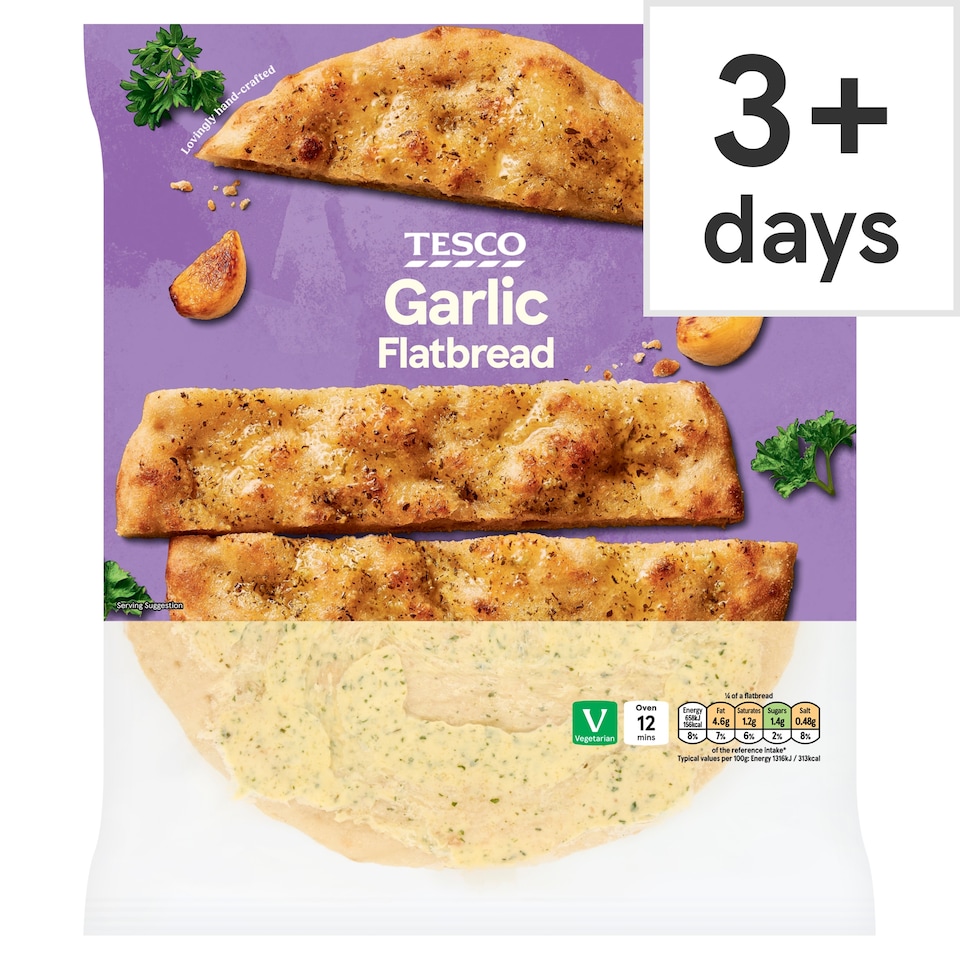Tesco Garlic Flatbread 225g