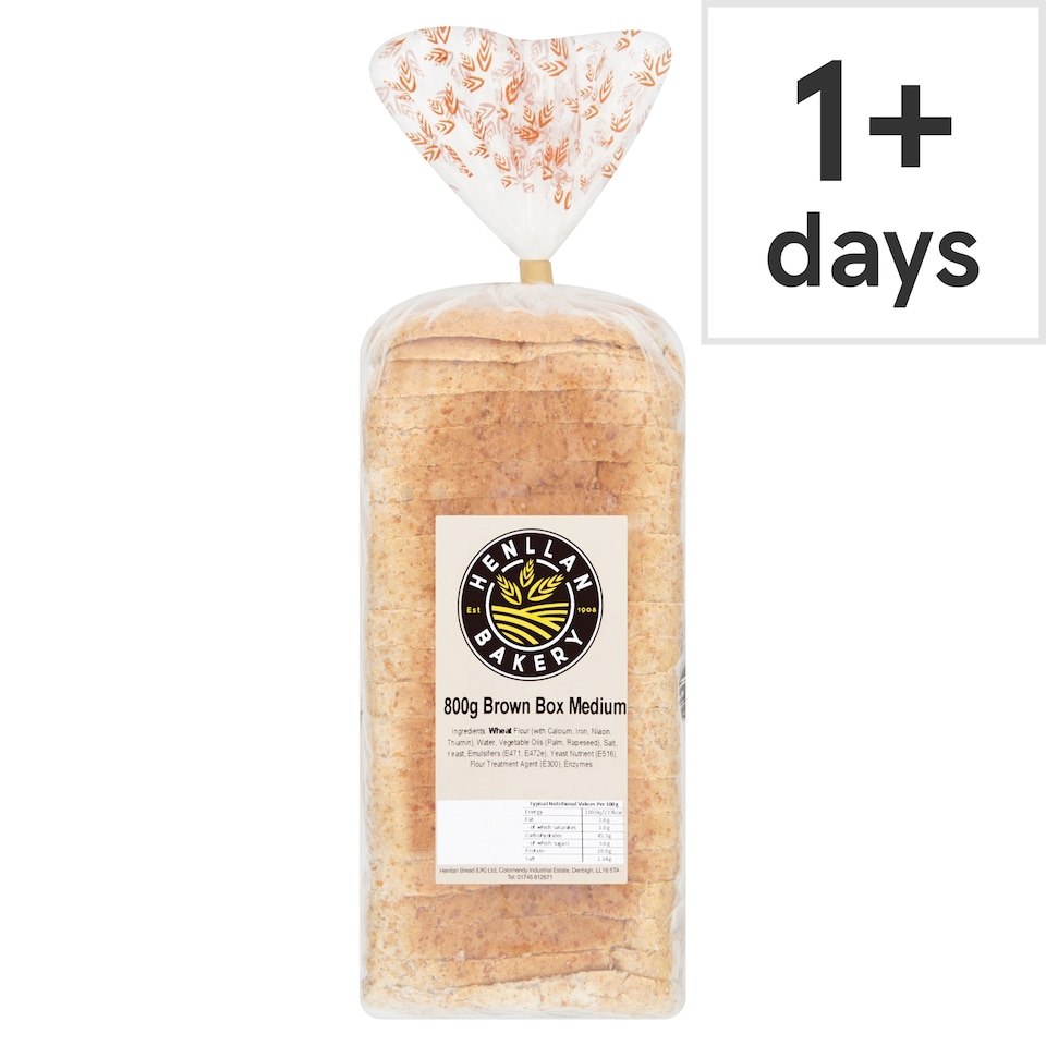 Henllan Bakery Brown Medium Bread 800g