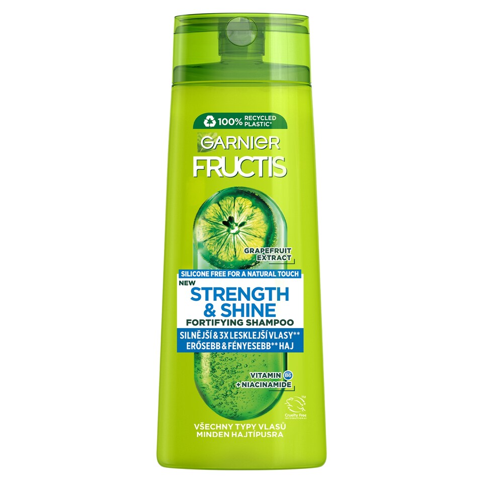 Garnier Fructis Strength & Shine hajerősítő sampon mindenféle gyenge és fakó hajra, 250 ml