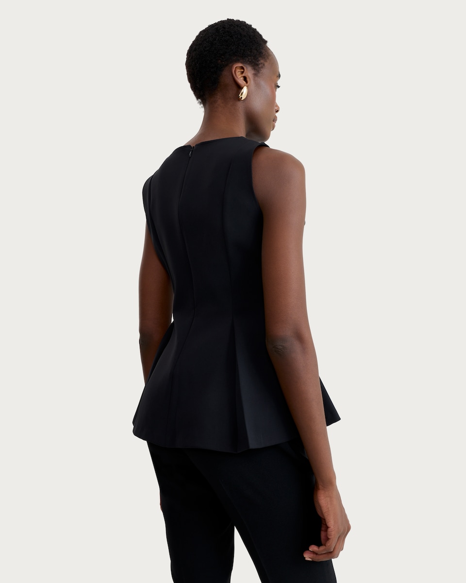 image 1 of F&F Sleeveless Peplum Top in Black
