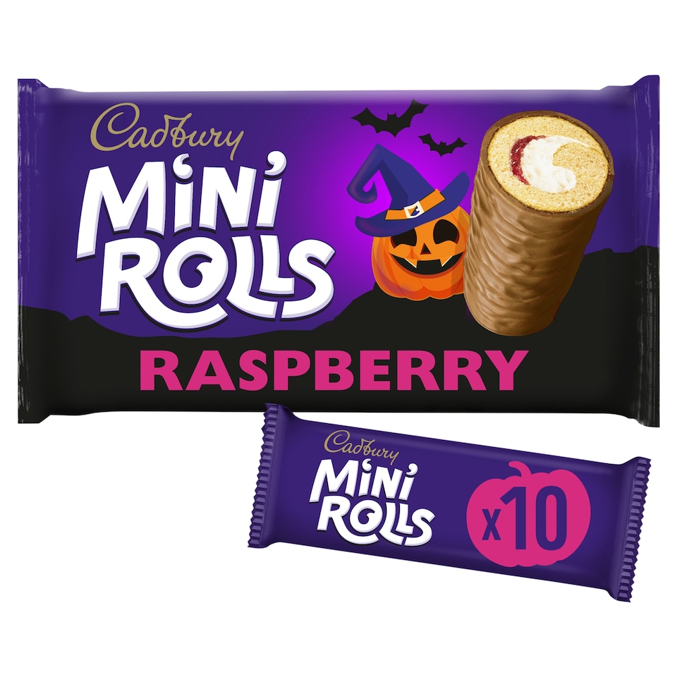 Cadbury Raspberry Chocolate Mini Rolls Cakes 10 Pack