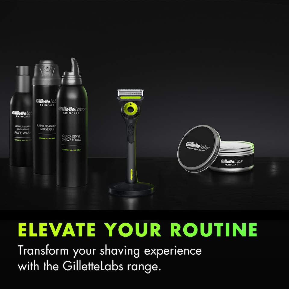 image 1 of Gillette Labs Men's Razor with Magnetic Stand Neon Night