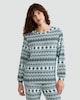 image 3 of F&F Fair Isle Print Top and Bottoms Pyjamas in Multi Green