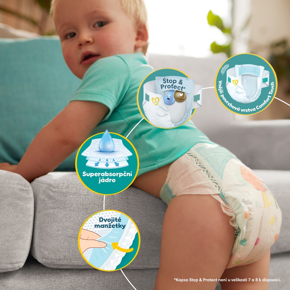 image 1 of Pampers Active Baby Size 4, 180 Nappies, 9kg-14kg