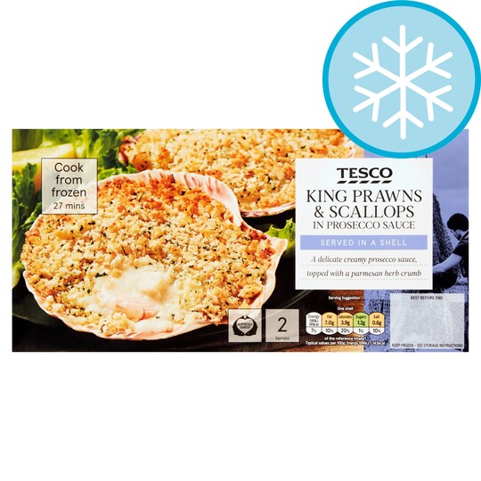 Tesco King Prawn Scallop In Prseco Sauce 220G Tesco Groceries