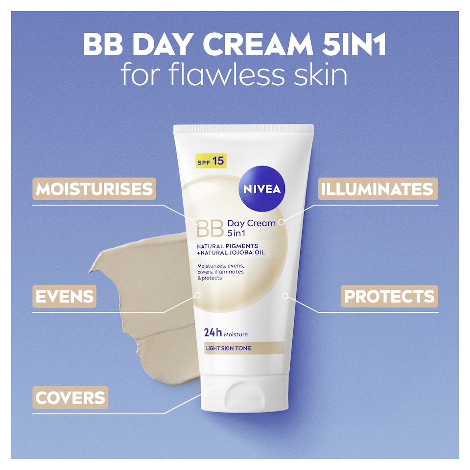 image 1 of NIVEA Tinted Day Cream Moisturiser Light Skin Tone SPF15 50ml