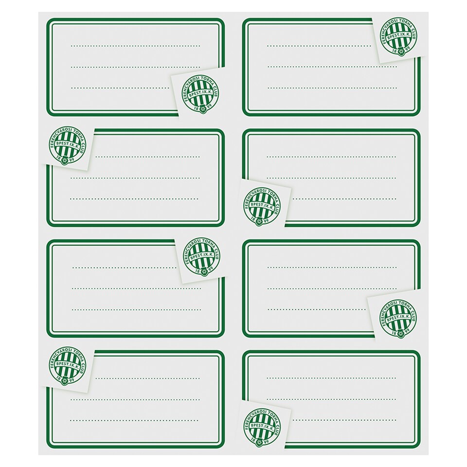 Ferencvárosi Torna Club School Notebook Labels 8 pcs/pack