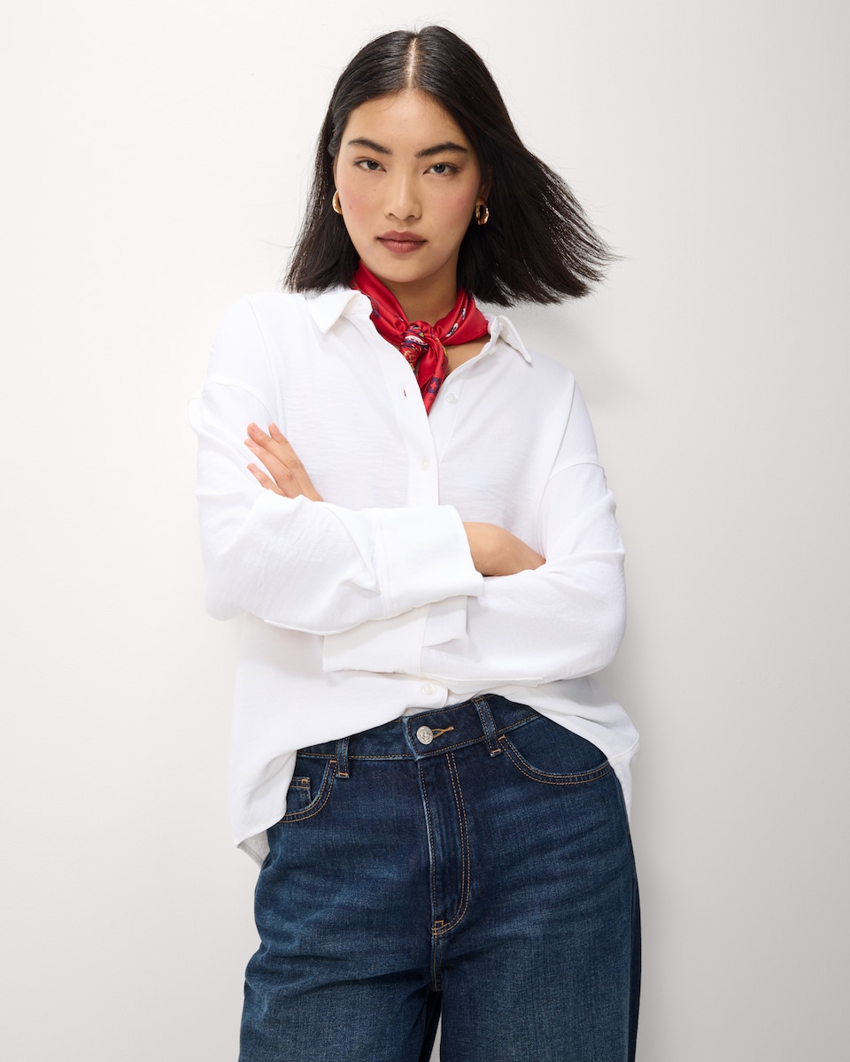 image 1 of F&F Long Sleeved Shirt in White
