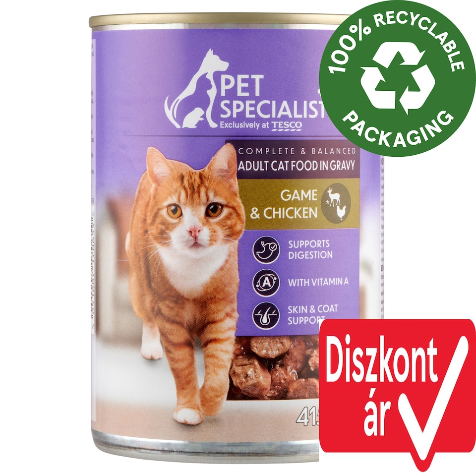Pet Specialist Adult Cat Food In Gravy with Game & Chicken 415 g