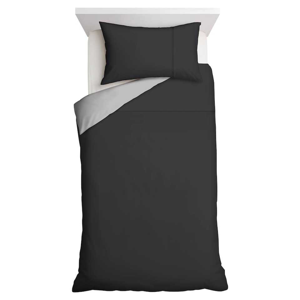 F&F Home Supersoft Grey Reversible Duvet Set Single