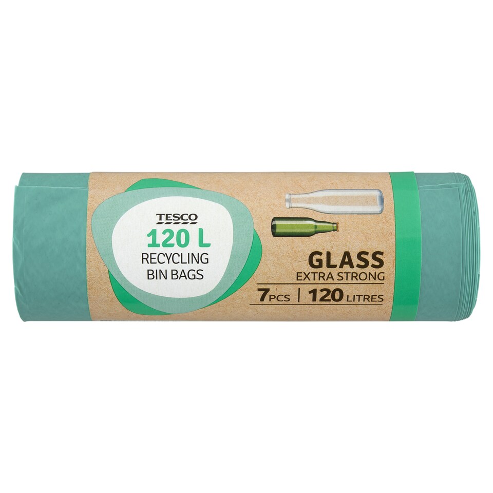 Tesco Glass Recycling Bin Bags 120 L 7 pcs