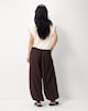 image 5 of F&F Checked Balloon Trousers in Brown
