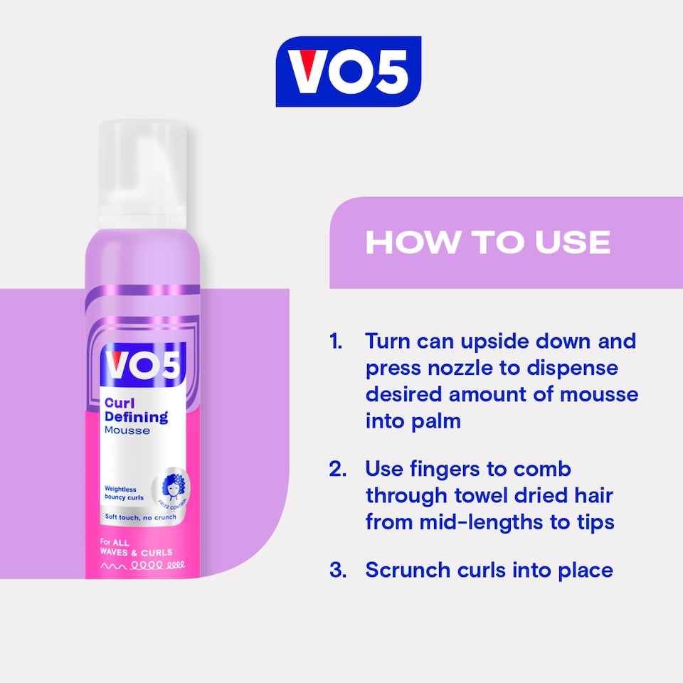 image 1 of Advanced Vo5 Curl Up Defining Mousse 200Ml