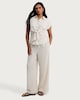 image 1 of F&F Textured Wide Leg Drawstring Co-ord Trousers in Neutral