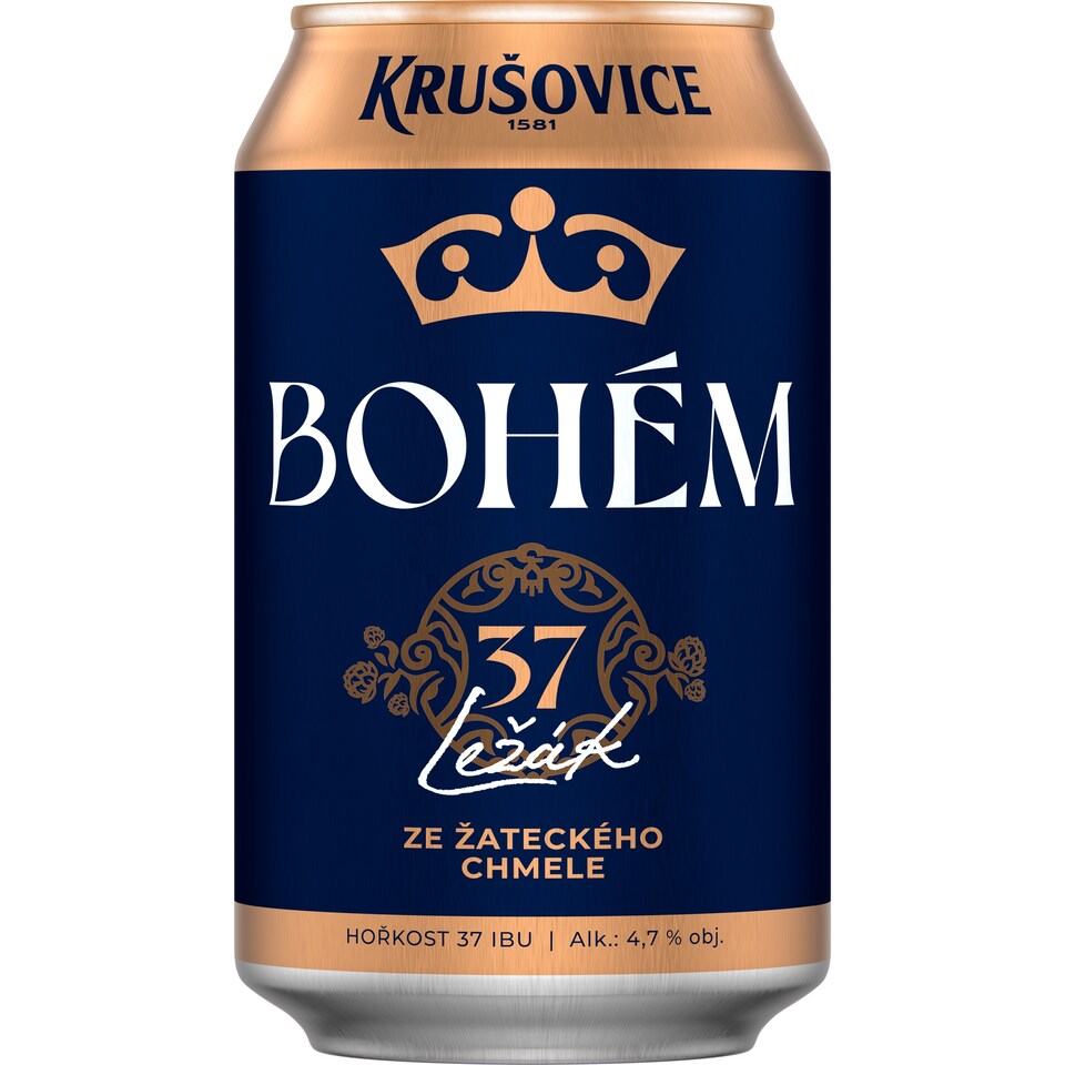 Obrázek 1 pro produkt Krušovice Bohém pivo ležák světlý 0,33l