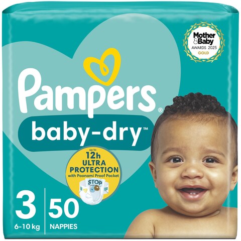 Pampers Baby Dry Size 3 Essential Pack 50 Nappies - Tesco Groceries