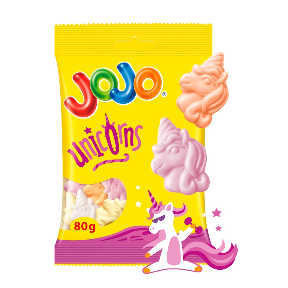JOJO Unicorn Jelly Candies with Fruit Flavors 80g