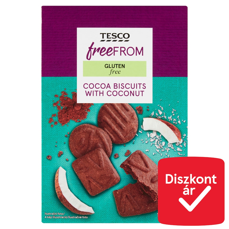 Tesco Free From gluténmentes kókuszos kakaós keksz 120 g