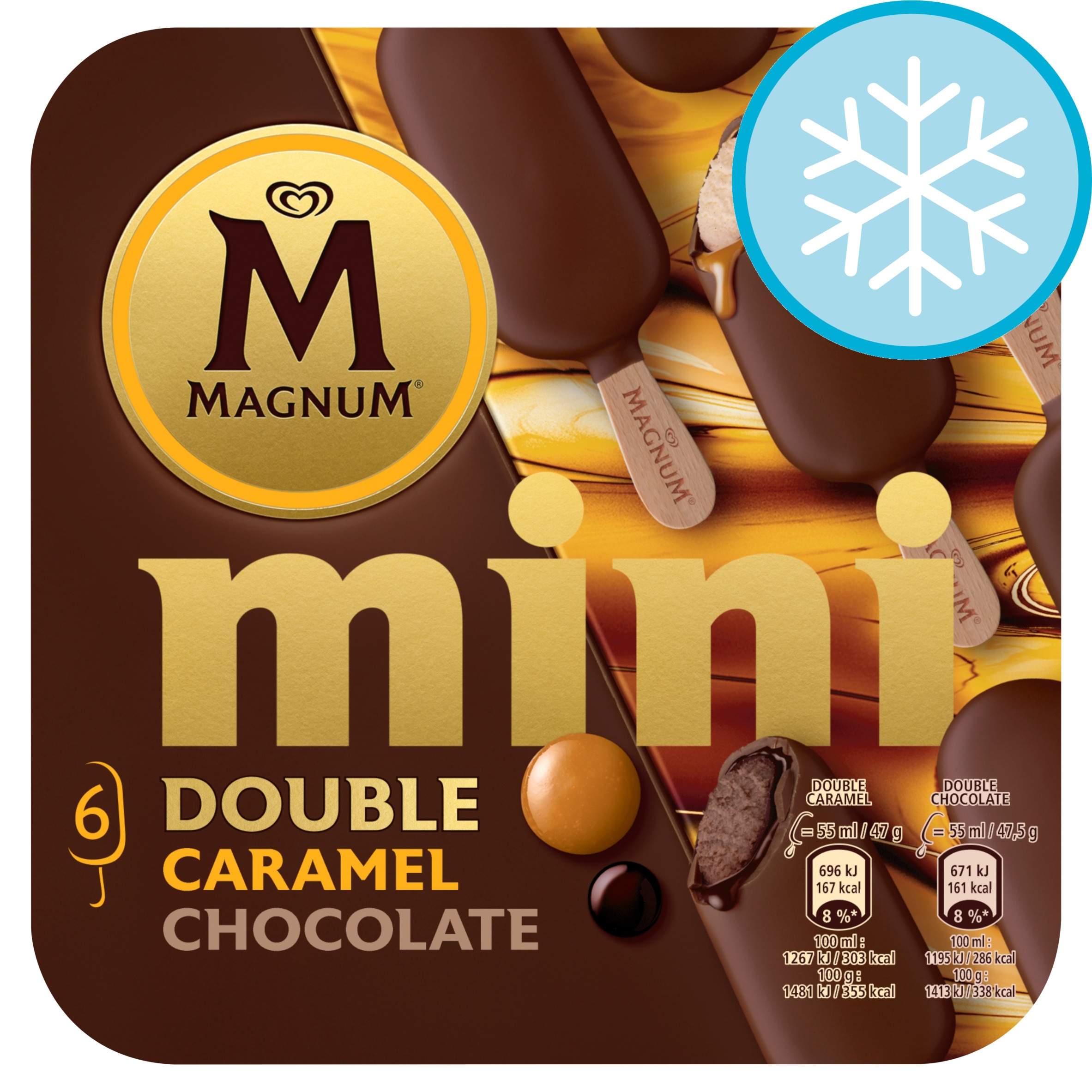 Magnum Mini Double Chocolate & Caramel Ice Cream Sticks 6x55ml