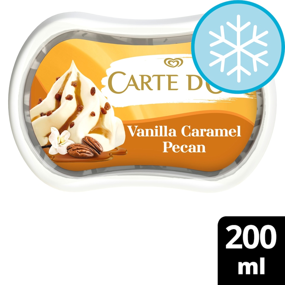 image 1 of CARTE D'OR VANILLA CARAMEL AND PECAN MINI ICE CREAM TUB 200ML