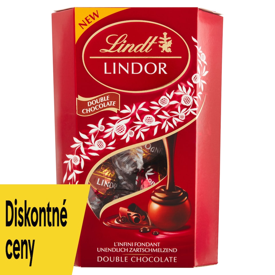 Lindt Lindor Mliečna a horká čokoláda s jemnou tekutou náplňou 200 g