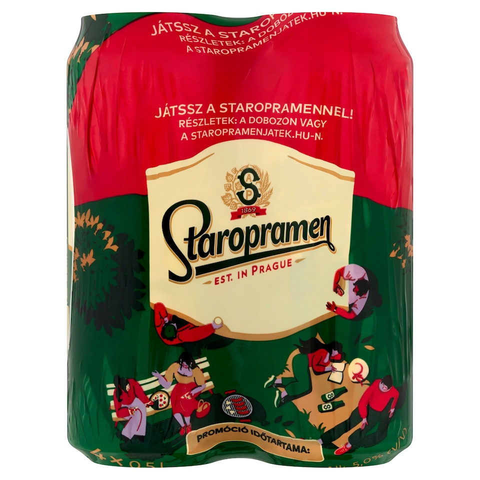 Staropramen minőségi világos sör 5% 4 x 0,5 l  1. kép