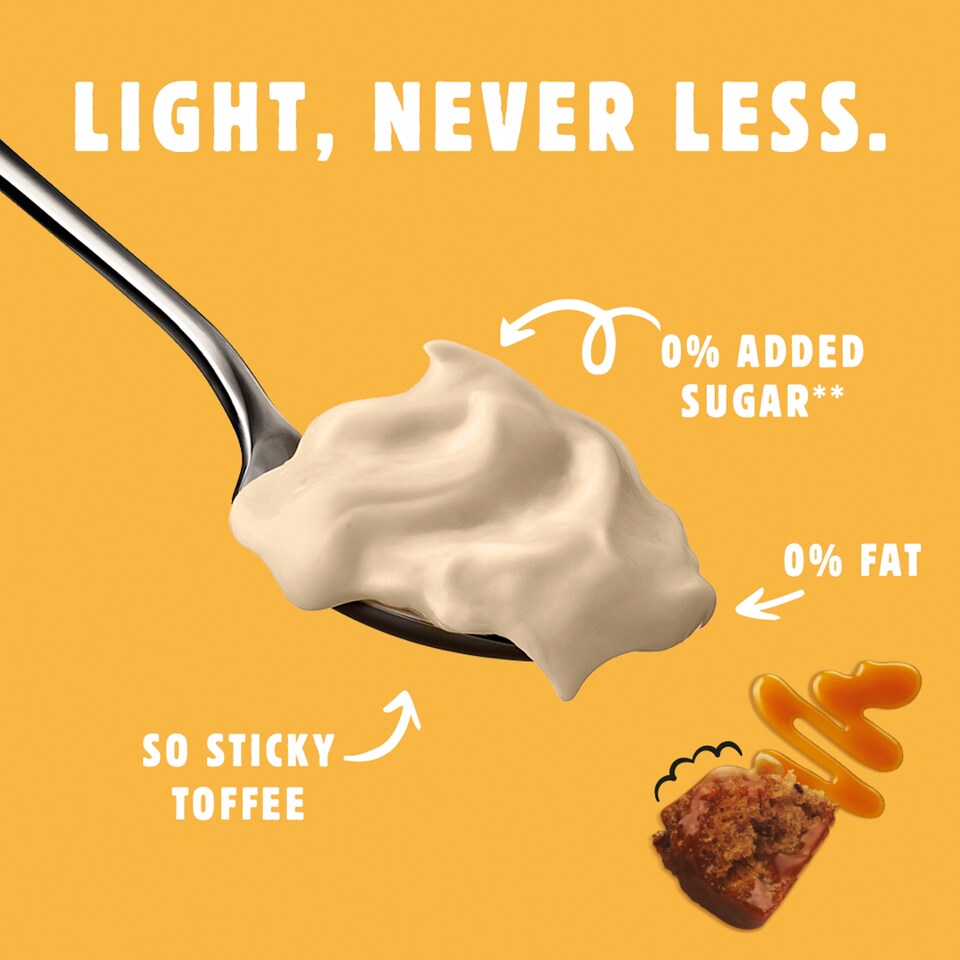 image 1 of Light & Free Sticky Toffee Greek Style Fat Free Yoghurt 4x115g