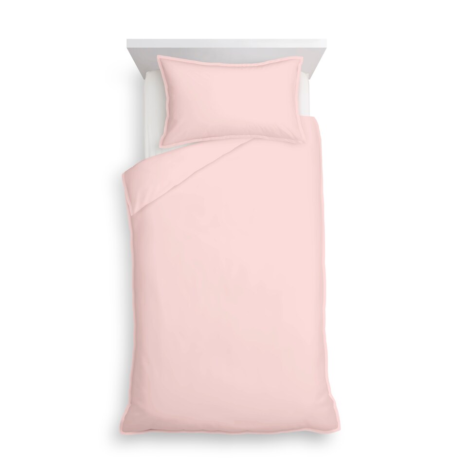 F&F Home Pure Cotton Pink Double Stitch Duvet Set Single