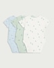 image 2 of F&F Baby 3-Pack Cotton Rich Printed Short Sleeved Bodysuits in White