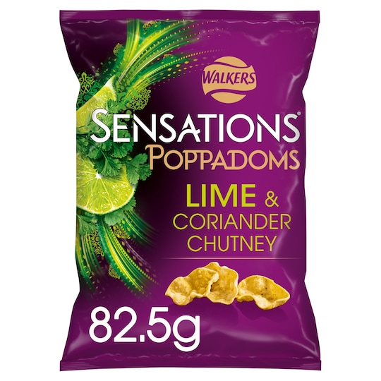Sensations Lime & Coriander Chutney Poppadoms 82.5G Tesco Groceries