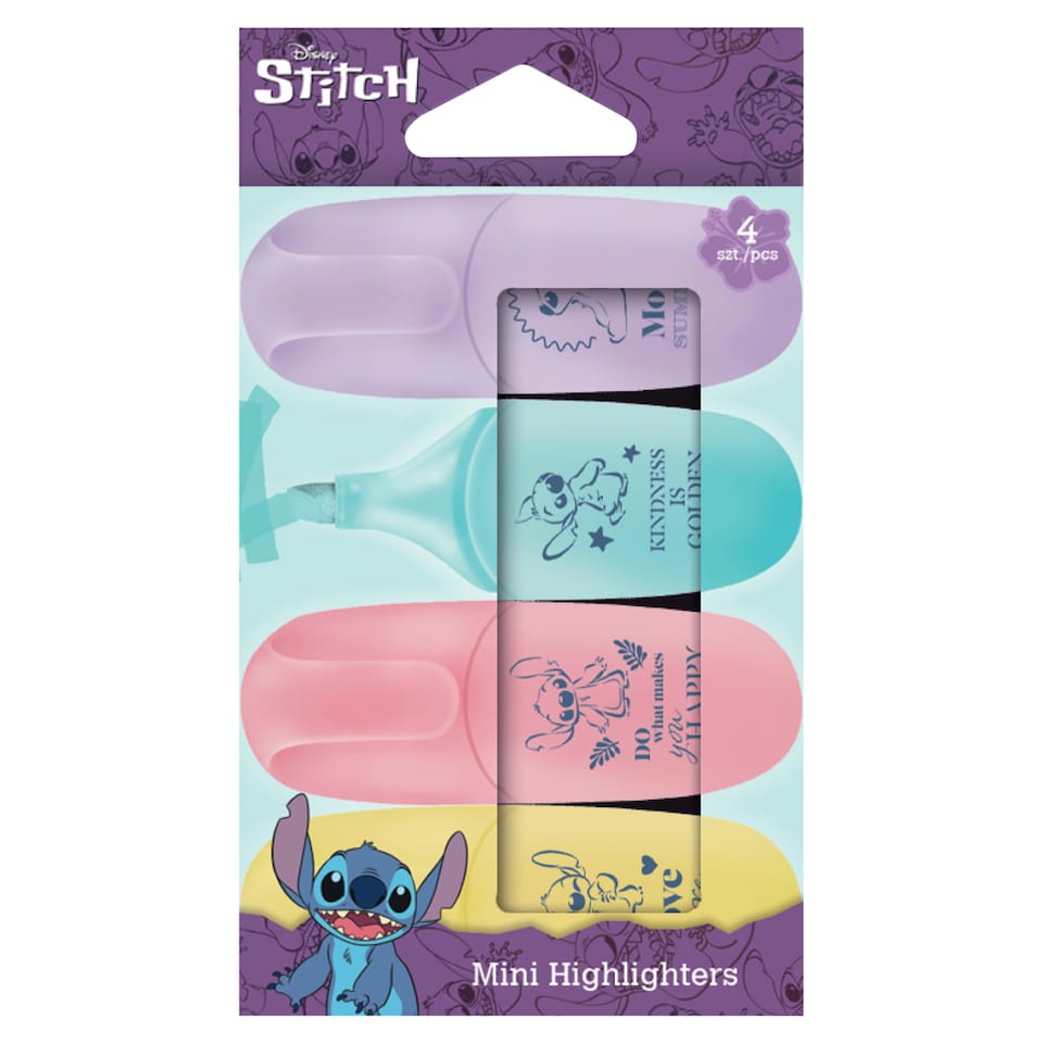image 1 of Disney Stitch Mini Highlighters 4 pcs