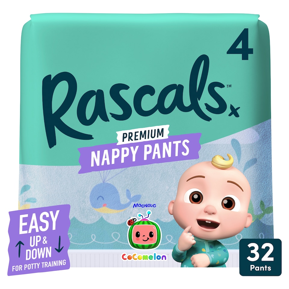 image 1 of Rascals Premium Cocomelon Nappy Pants Size 4 32 Pack