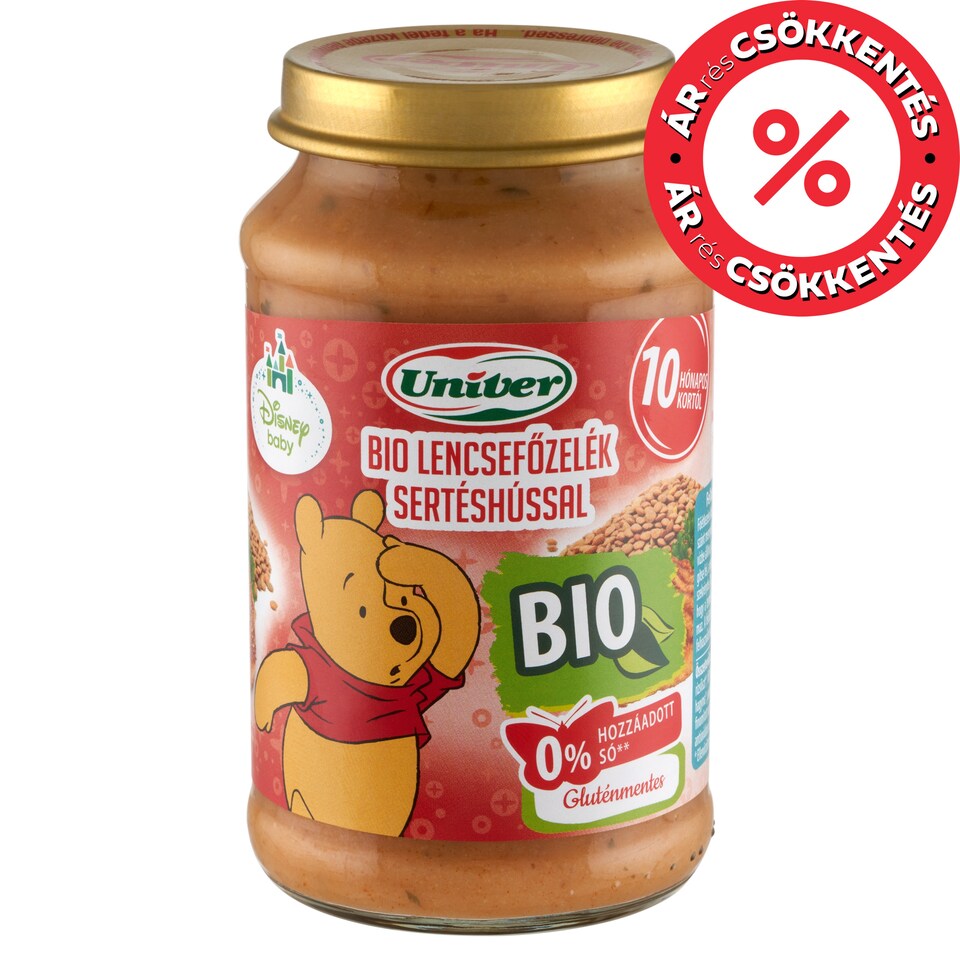 Univer bio lencsefőzelék sertéshússal bébiétel, 10 hónapos kortól 220 g