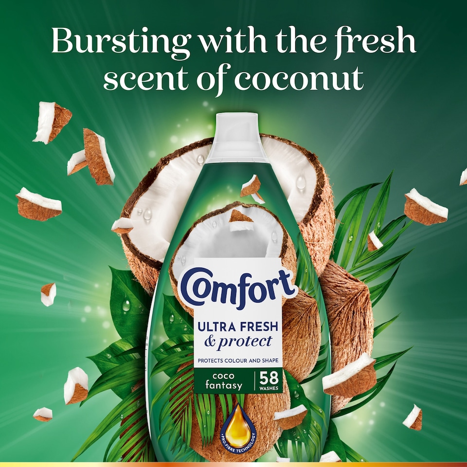 image 1 of Comfort Ultra Fresh & Protect Fabric Conditioner Coco Fantasy 58 Washes 870ml