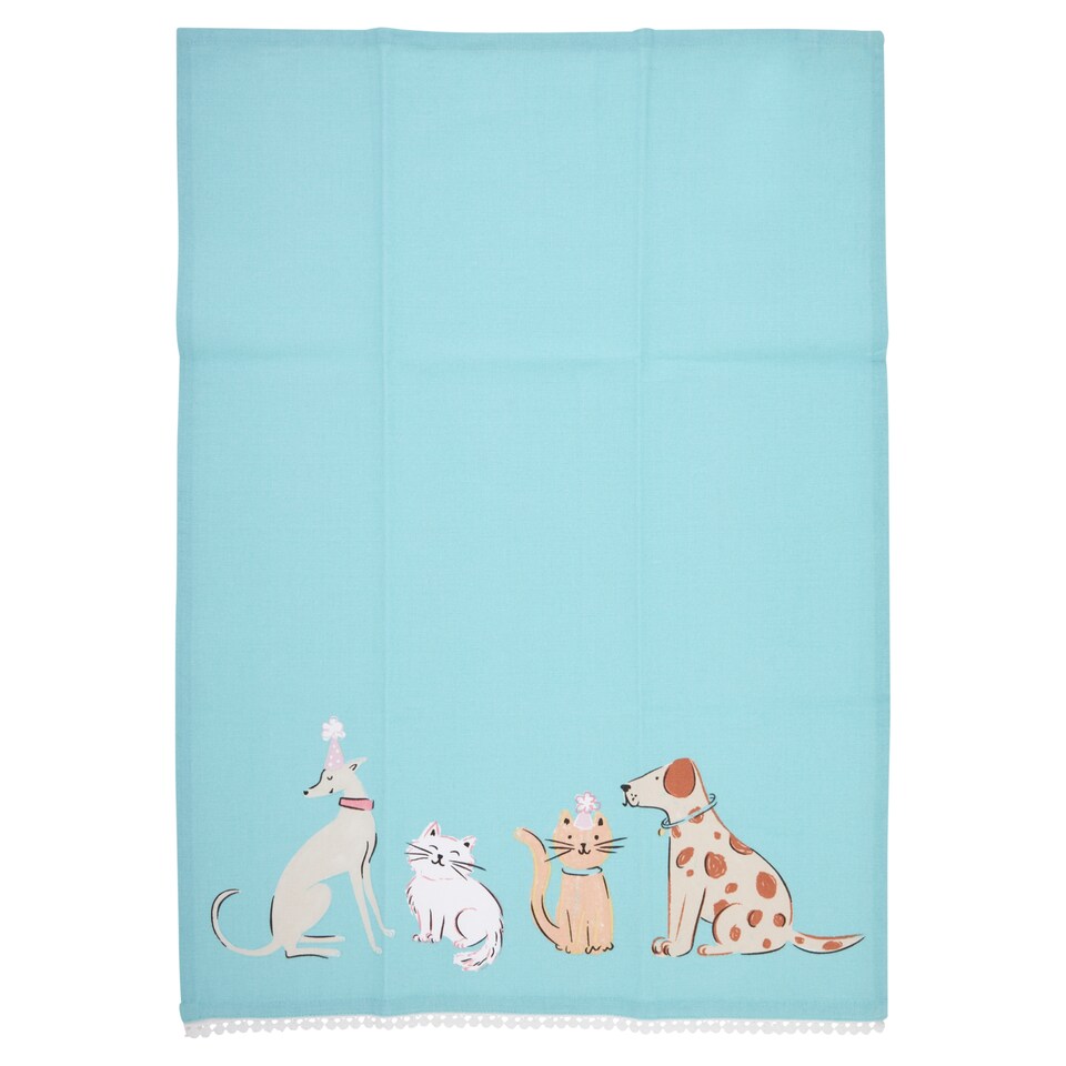 image 1 of Tesco Home Party Pets Tea Towels 50 cm x 70 cm 2 pcs
