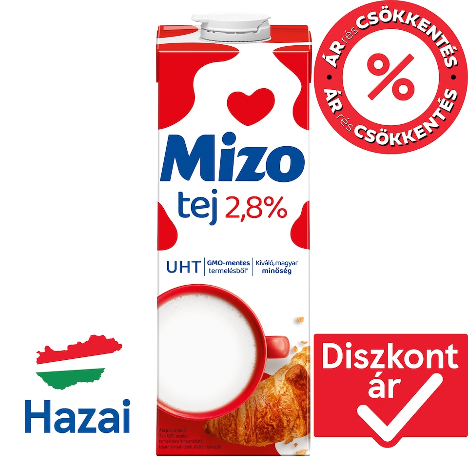 Mizo UHT félzsíros tej 2,8% 1 l