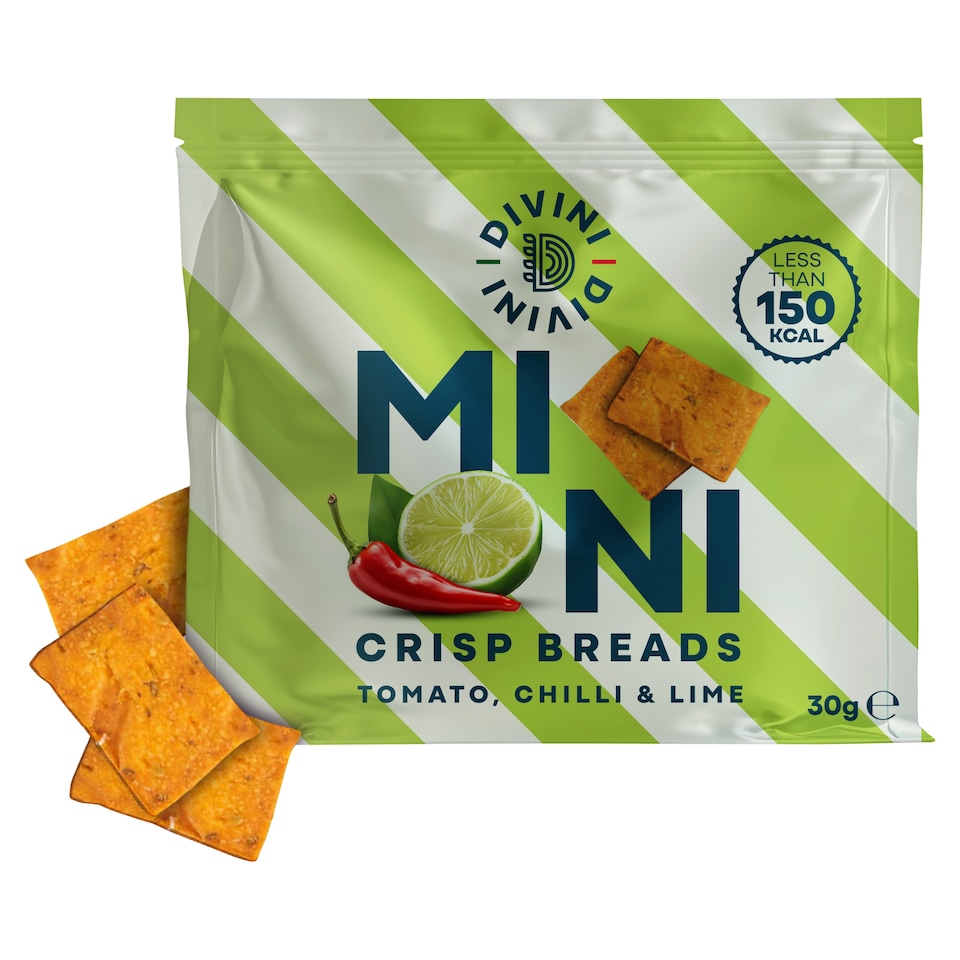 image 1 of Divini Tomato, Chilli & Lime Mini Crispbreads 30g