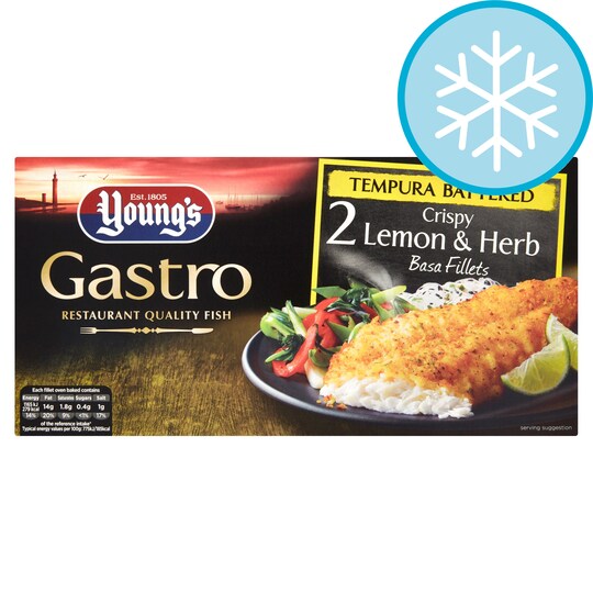 YOUNGS BASA FILLETS TEMPURA BATTER 2 PK 320g Tesco Groceries