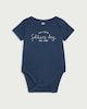 image 1 of F&F Baby Pure Cotton Our First Father's Day Short Sleeved Bodysuit in Navy