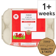 Tesco Welsh Medium Free Range Eggs 6 Pack